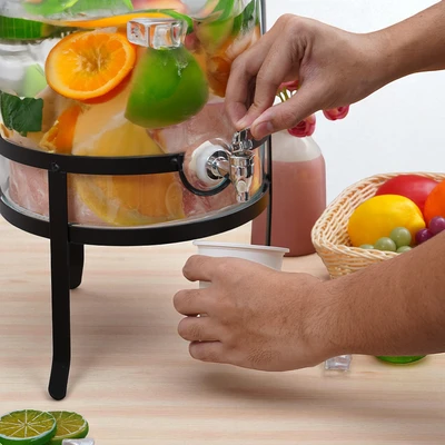 Gambar Culinart Gladiator Dispenser Minuman Kaca Dengan Rak 11.3 Liter Transparan