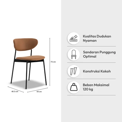 Gambar Informa Lorra Kursi Makan Fabric - Cokelat