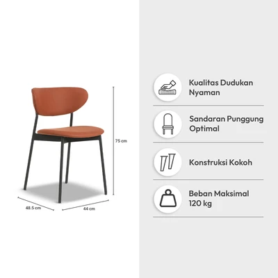 Gambar Informa Lorra Kursi Makan Fabric - Merah Terracotta