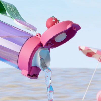 Gambar Unimass Botol Minum Plastik Lotso 530 Ml - Pink/hijau