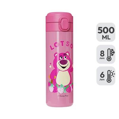 Gambar Unimass Botol Vacuum Flask Stainless Steel Lotso 500 Ml - Pink