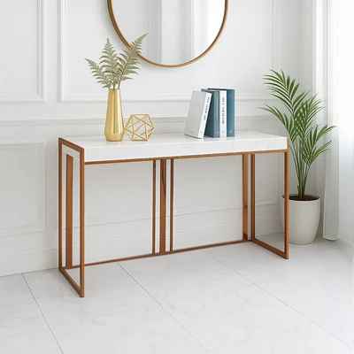 Gambar Informa Fullerton Cot Meja Konsol - Putih/Rose Gold
