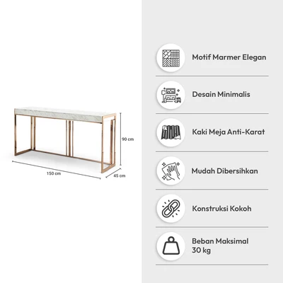 Gambar Informa Fullerton Cot Meja Konsol - Putih/Rose Gold
