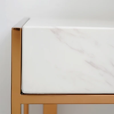 Gambar Informa Fullerton Cot Meja Konsol - Putih/Rose Gold