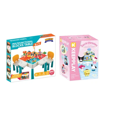 Gambar Bricks Kingdom Set Meja Kursi Anak + Free Keepplay Have Fun At Home K20849