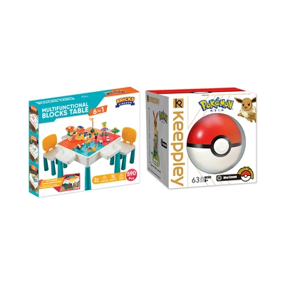 Gambar Bricks Kingdom Set Meja Kursi Anak + Free Keeppley Set Poke Ball Eeve