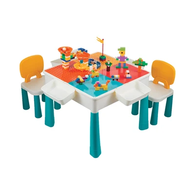 Gambar Bricks Kingdom Set Meja Kursi Anak + Free Keeppley  Set Poke Ball Squirtle