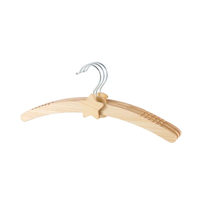 Gambar Stora Hanger Baju Anak Kayu 32 cm Set 3 pcs - Cokelat