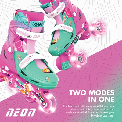 Gambar Neon Ukuran 34-37 Sepatu Roda Combo - Pink Floral