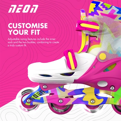 Gambar Neon Ukuran 30-33 Sepatu Roda Combo - Pink/kuning