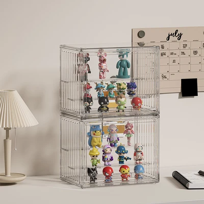 Gambar Kiddy Fun 27.2x18x22.2 Cm Kotak Pajangan Action Figure 3 Tingkat Transparan