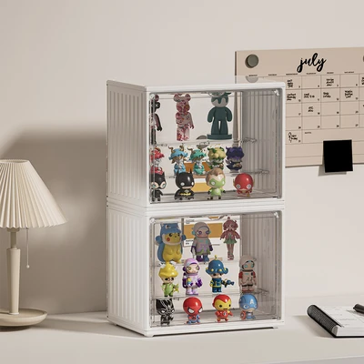 Gambar Kiddy Fun 27.2x18x22.2 Cm Kotak Pajangan Action Figure 3 Tingkat Transparan