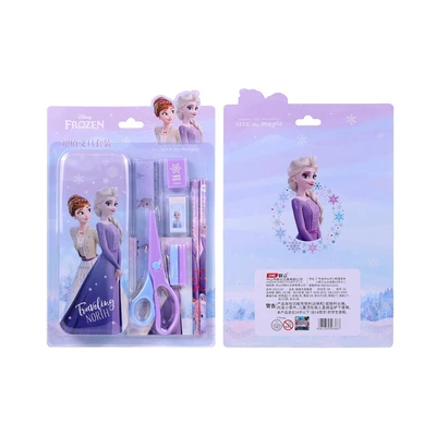 Gambar Unimass Set Alat Tulis & Tempat Pensil Frozen - Ungu/biru