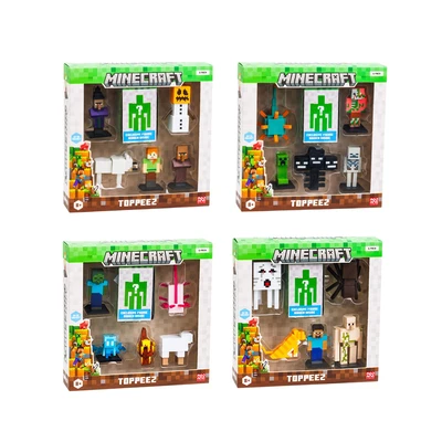 Gambar Toppeez Set 6 Pcs Minecraft Minifigure 3d Deluxe Box Random