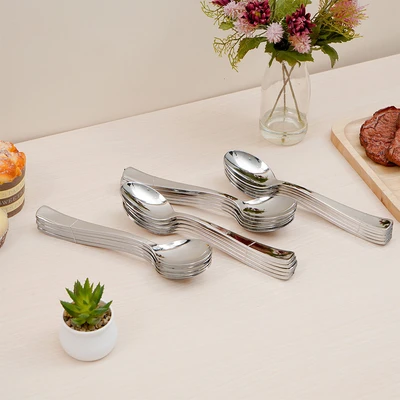 Gambar Culinart Sendok Makan Sekali Pakai Set 20 pcs - Silver