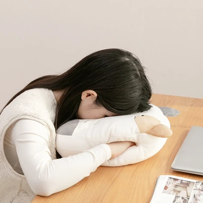 Gambar Forhom 30x32x15 cm Bantal Tidur Corgi O - Putih/Cokelat