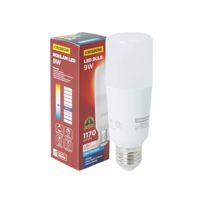 Gambar Krisbow Radiant Gen-2 Bohlam LED Tubular 9 Watt 1170 Lumen Cool Daylight E27 - Putih