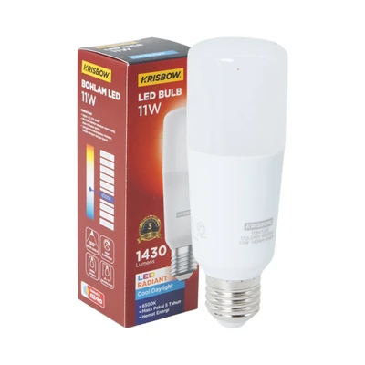Gambar Krisbow Radiant Gen-2 Bohlam LED Tubular 11 Watt 1430 Lumen Cool Daylight E27 - Putih