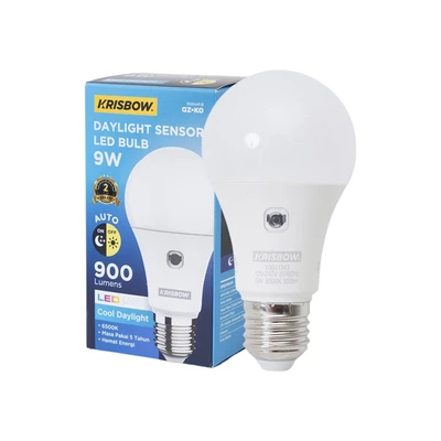 Gambar Krisbow Lumi Gen-2 Bohlam LED Sensor 9 Watt 900 Lumen Cool Daylight E27 - Putih