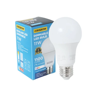 Gambar Krisbow Lumi Gen-2 Bohlam LED 3 Step Dimmable 11 Watt 1100 Lumen Cool Daylight - Putih