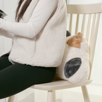 Gambar Forhom Bantal Pinggang Dacron Calico Cat 46x20x28 cm - Putih Ivory/Coklat/Hitam