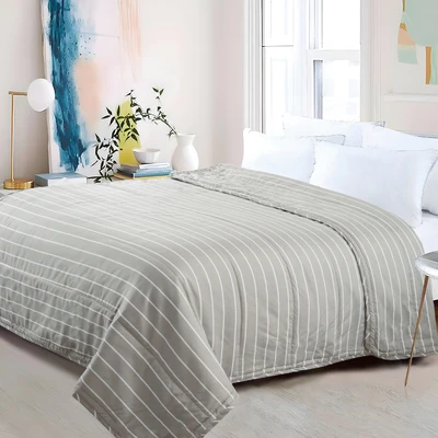 Gambar Sleeplite 150x200 cm Selimut Microfiber Cloudy Stripe - Abu-Abu