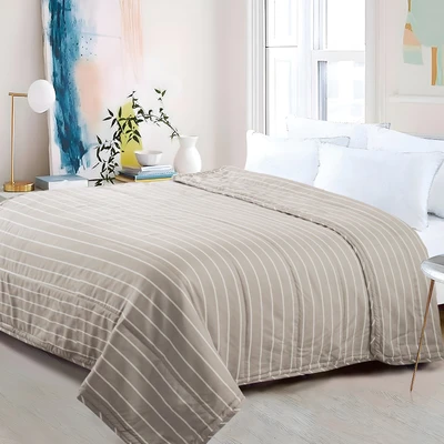 Gambar Sleeplite 150x200 cm Selimut Microfiber Cloudy Stripe - Cokelat