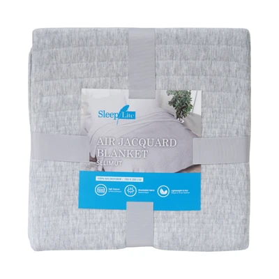 Gambar Sleeplite 150x200cm Selimut Microfibre Air Jacquard - Abu-Abu