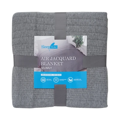 Gambar Sleeplite 150x200cm Selimut Microfibre Air Jacquard - Abu-Abu Tua