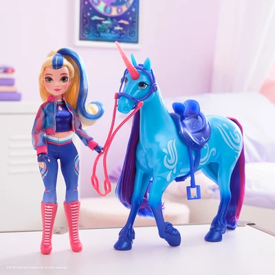 Gambar Unicorn Academy Set Boneka Deluxe Isabel Masquerade - Biru