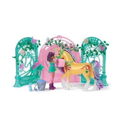 Gambar Unicorn Academy Set Boneka Ava & Leaf Stall Playset Color Change - Mix