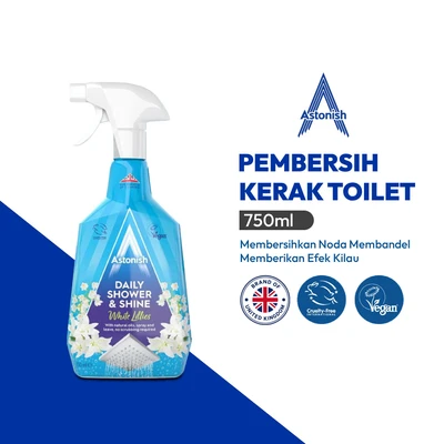 Gambar Astonish White Lilies Spray Pembersih Kerak Shower & Kamar Mandi 750 ml - Biru