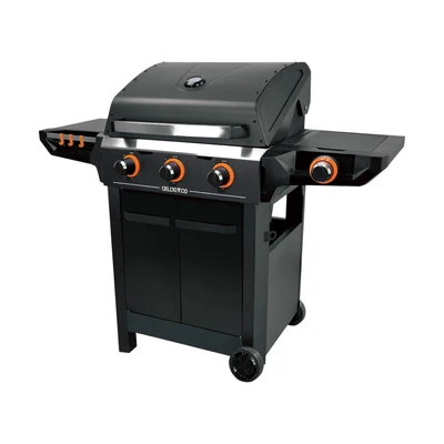 Gambar Celcio&Co Pemanggang Gas Bbq Komersial 3 Tungku Dengan Side Burner - Hitam