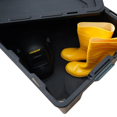 Gambar Maxbuilt Kotak Perkakas Dengan Tutup Dan Pengunci Heavy Duty 150 Liter - Hitam