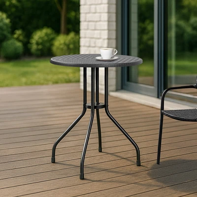 Gambar Soleil Nara Meja Teras Rotan Round 60 cm - Hitam