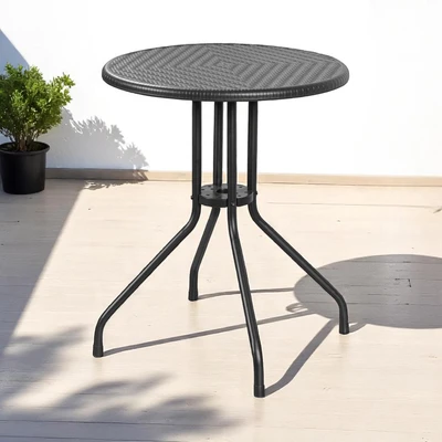 Gambar Soleil Nara Meja Teras Rotan Round 60 cm - Hitam