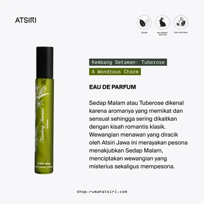 Gambar Atsiri Bergamot & Green Pear Kembang Setaman Tuberose Eau De Parfum 10 ml - Hijau