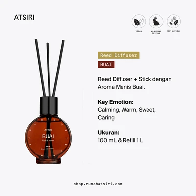 Gambar Atsiri Rich & Warm Buai Reed Diffuser 100 ml- Cokelat