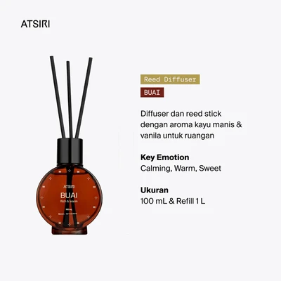 Gambar Atsiri Rich & Warm Buai Reed Diffuser 100 ml- Cokelat