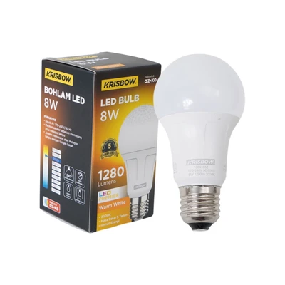 Gambar Krisbow Premier Gen-2 Bohlam LED 8 Watt 1280 Lumen Warm White E27 - Kuning