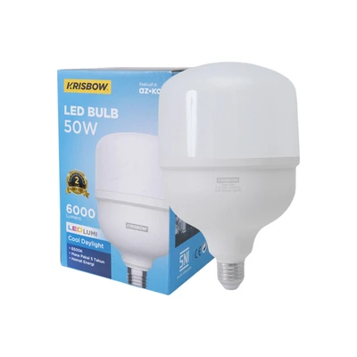 Gambar Krisbow Lumi Gen-2 Bohlam LED High Power 50 Watt 6000 Lumen Cool Daylight E27 - Putih