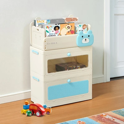 Gambar Stora Rak Buku Anak Dengan 2 Laci Bear - Biru