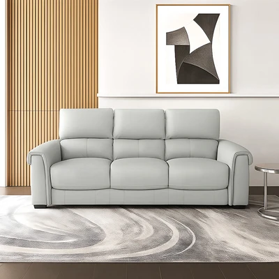 Gambar Ferrara Bern Sofa Kulit 3 Seater - Abu-Abu