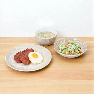 Gambar Appetite Natty Perlengkapan Makan Keramik Stoneware Set 12 pcs - Cokelat