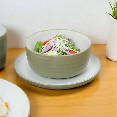 Gambar Appetite Nala Perlengkapan Makan Keramik Stoneware Set 8 pcs - Hijau