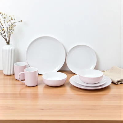 Gambar Appetite Nola Perlengkapan Makan Keramik Stoneware Set 8 pcs - Pink