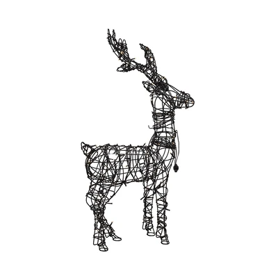 Gambar Noelle Lampu Dekorasi Natal Christmas Deer Standing Sculpture 80 - Hitam