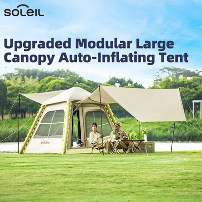 Gambar Soleil 4P Tenda Otomatis Dengan Kanopi - Krem Beige