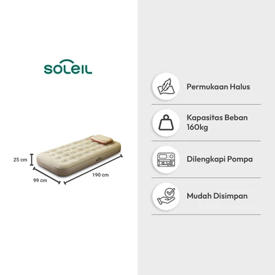 Gambar Soleil Kasur Angin Otomatis Inflatable Twin - Cokelat Khaki