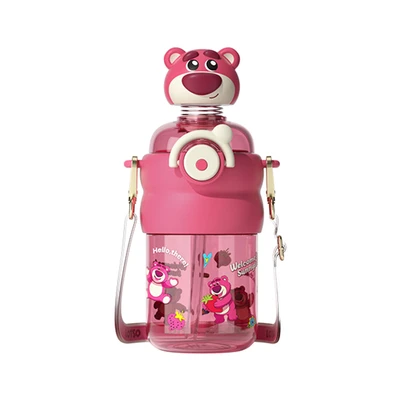 Jual Ataru Botol Minum Tritan Dengan Sedotan Strap Lotso 600 Ml Pink ...
